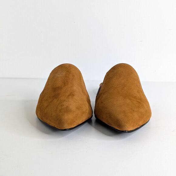 NWT Jenni Kayne Suede Mules Cognac Saddle Brown Pointed Toe Flats EU 39 - Picture 4 of 13